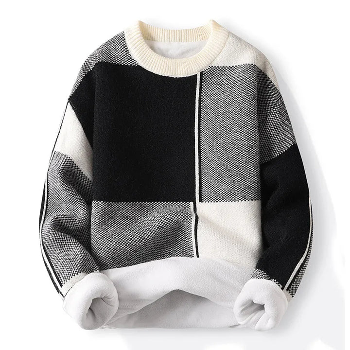 Men's casual colorblock crewneck pullover sweater in knitwear for spring fashion