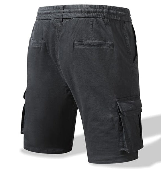 Mens summer fashion cotton blend shorts with an elastic waistband for enhanced comfort and fit.