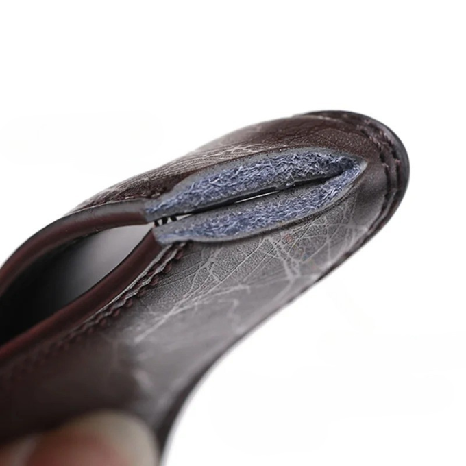Fashionable men's accessory: a genuine leather belt with a distinct gunmetal buckle for any casual outfit.