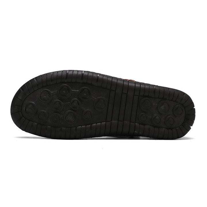 Men's durable genuine leather sandals, breathable and casual for outdoor activities