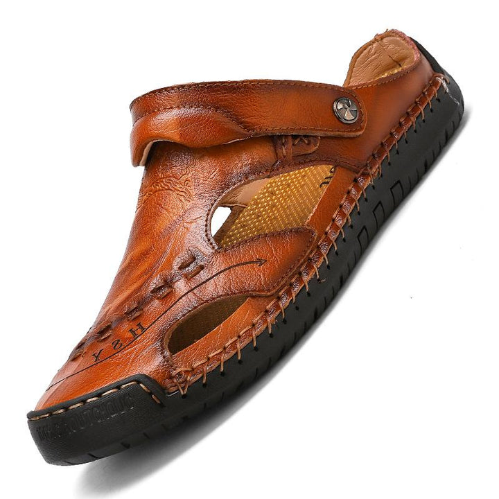 Men's open toe leather sandals, design for maximum breathability and summer comfort