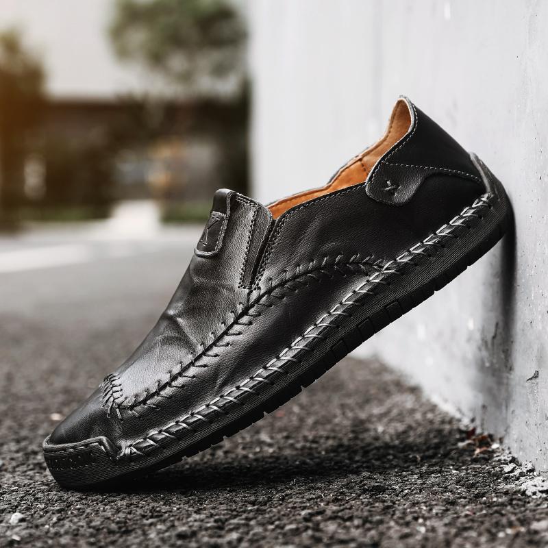 Men's everyday leather shoes, featuring meticulous hand stitching and a supremely soft sole