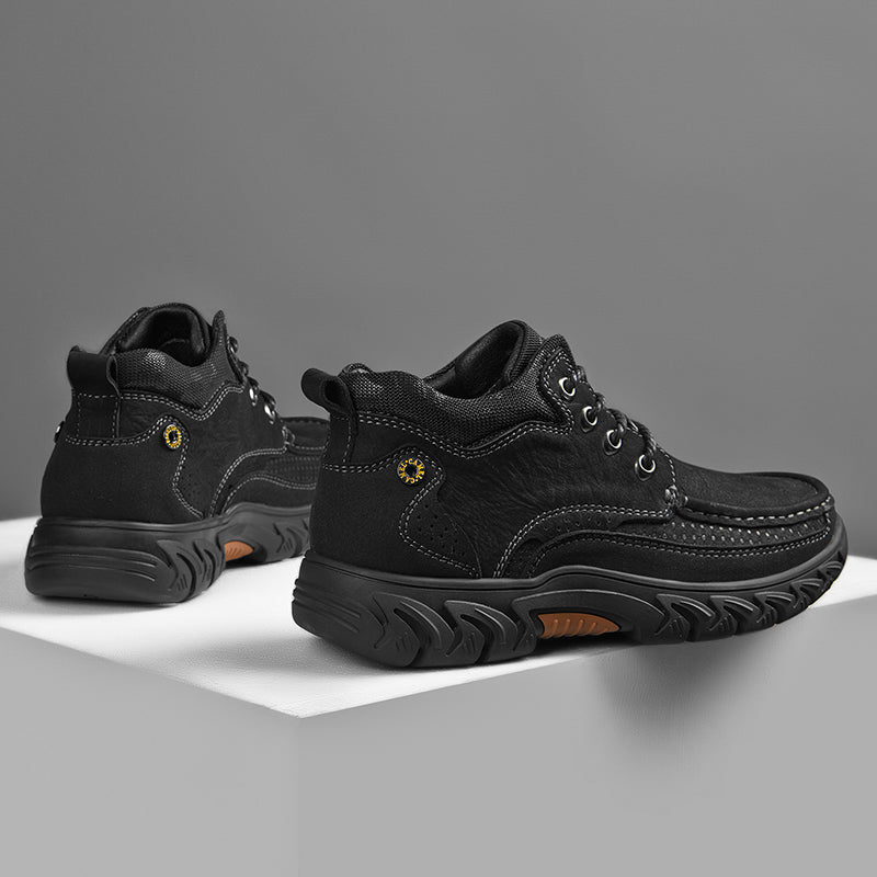 Men's outdoor work boots, short leather style, built for durability