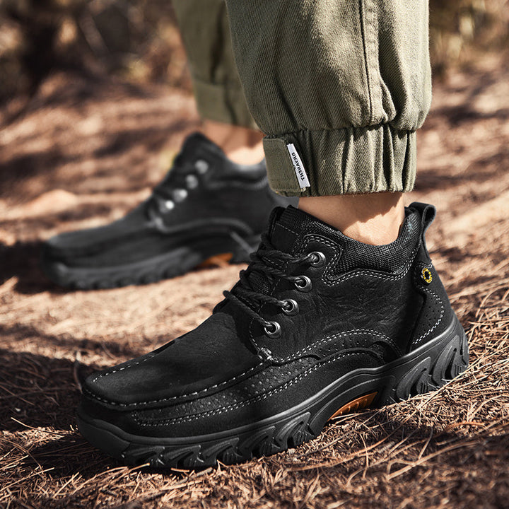 Men's casual short boots, made from premium leather, comfortable and stylish