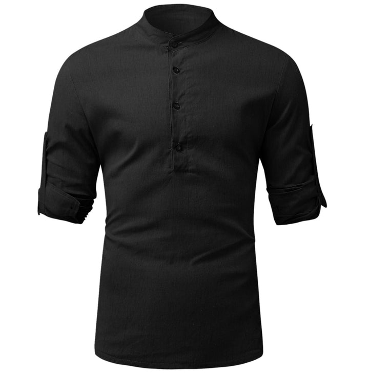 Men's casual linen blend shirt, long sleeve, for breathable summer wear and everyday fashion