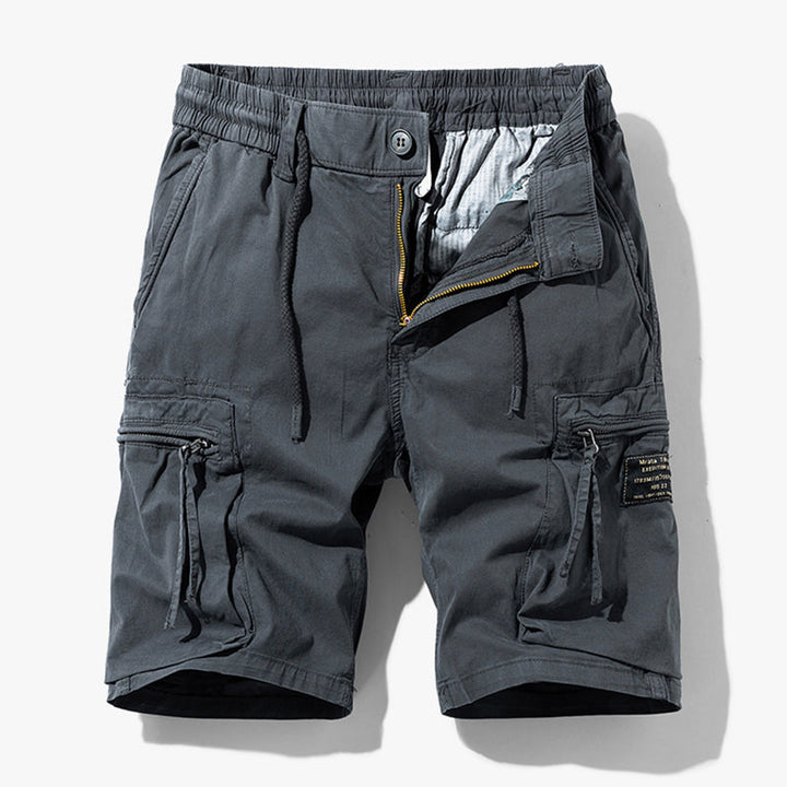 Comfortable men's casual drawstring shorts. Perfect summer cargo shorts for outdoor utility & everyday wear.