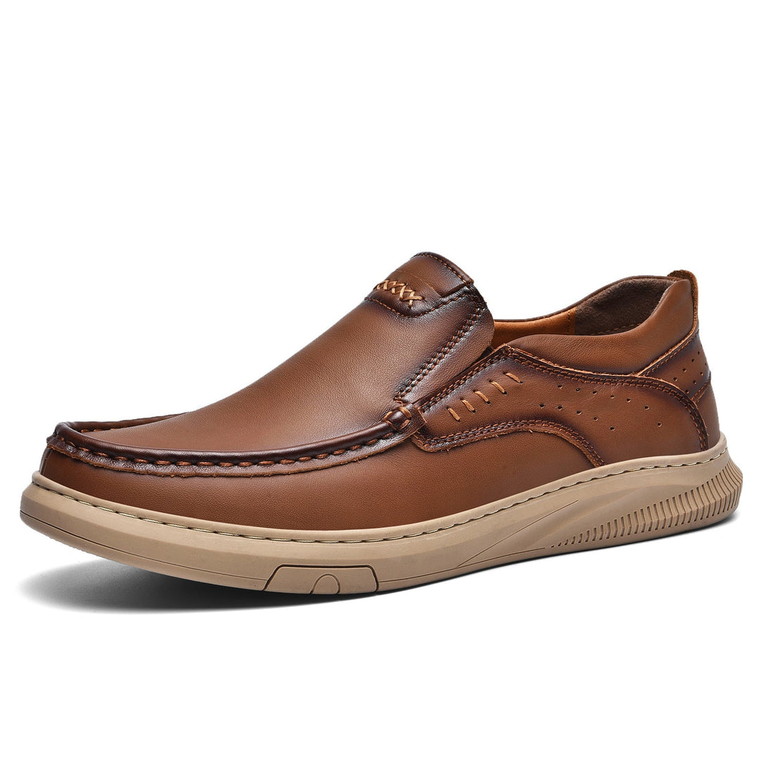 Men's casual slip-on leather loafers, comfortable and stylish for everyday wear
