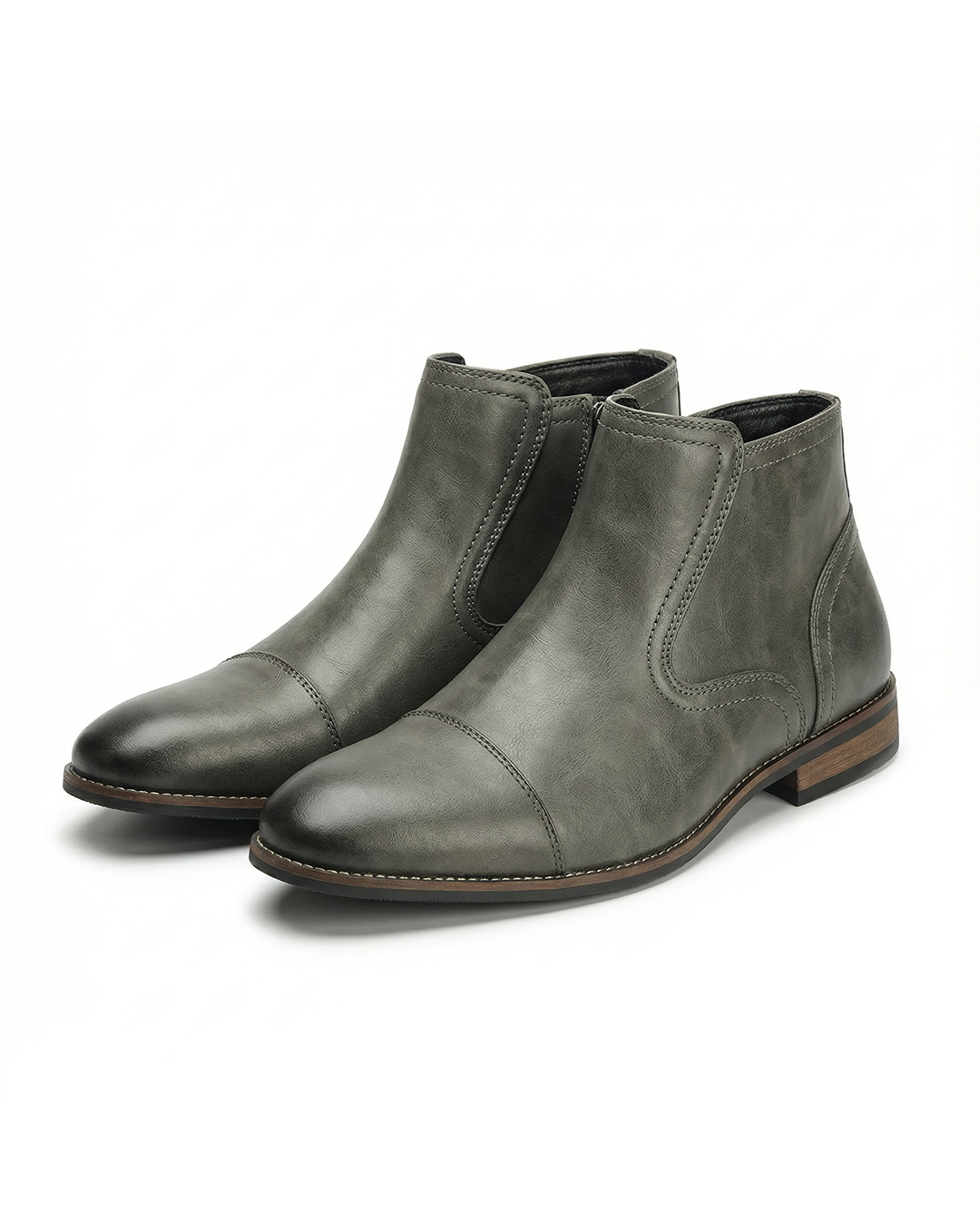Men's classic black leather Chelsea boots with side-zip for easy wear and dressy or casual style.