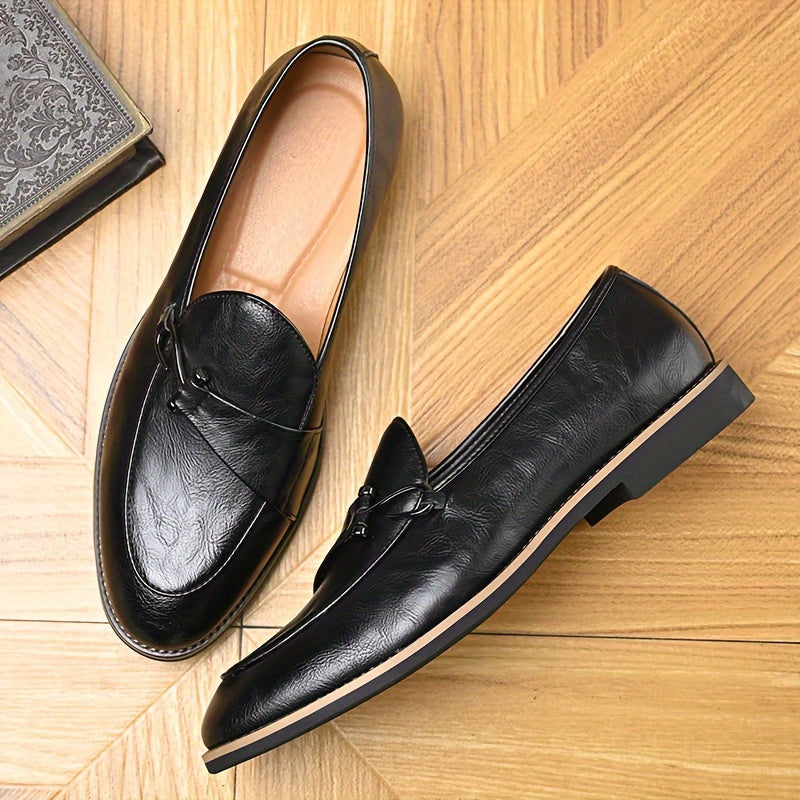 Stylish men's brown leather loafers, a versatile slip-on shoe for dressy or everyday fashion