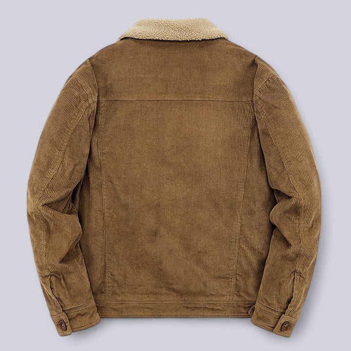 Stylish men's corduroy outerwear in a timeless design, featuring a warm padded lining