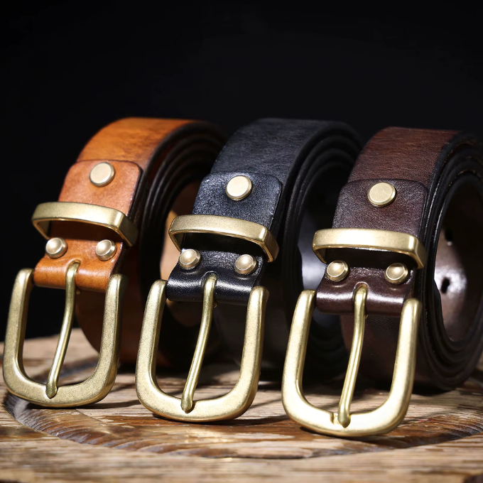Versatile dark brown full-grain leather belt for men, a durable accessory