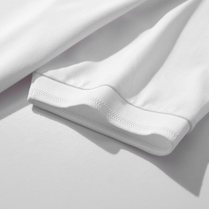 Men's polo shirt with subtle logo detail, premium casual cotton blend top