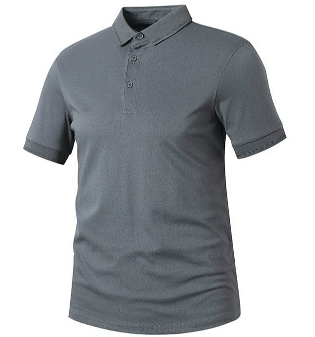 Men's white casual polo shirt, comfortable cotton blend top, perfect for everyday wear