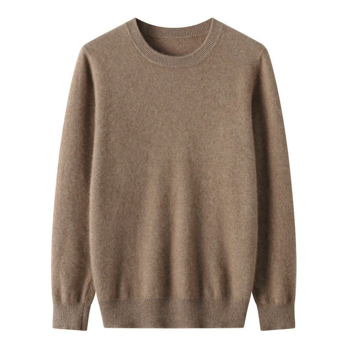 Close-up of the ribbed cuff on a men's cashmere blend knit sweater, quality detail