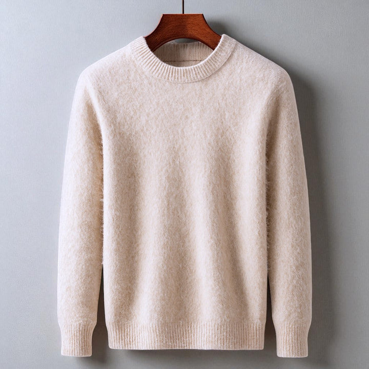 Men's black cashmere blend sweater, a versatile and soft knit for winter fashion