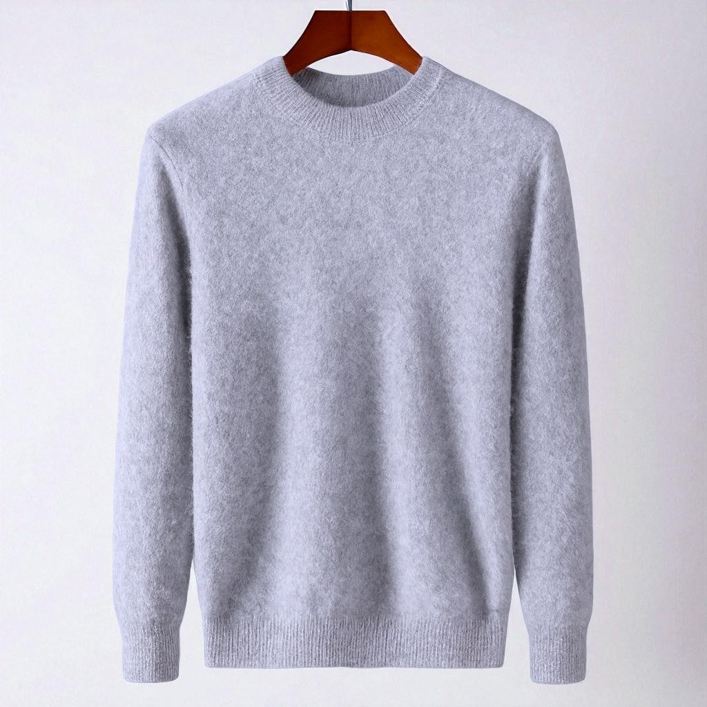 Textured image of a knit cashmere blend sweater, emphasizing the soft and luxurious feel