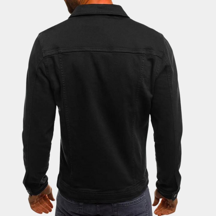 Durable men's denim jacket, offering comfortable, timeless style for a classic everyday casual look.