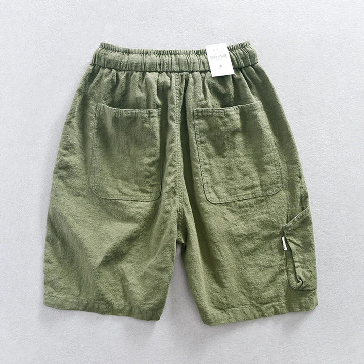 Casual men's summer shorts made from a soft linen cotton blend, designed for ultimate comfort.