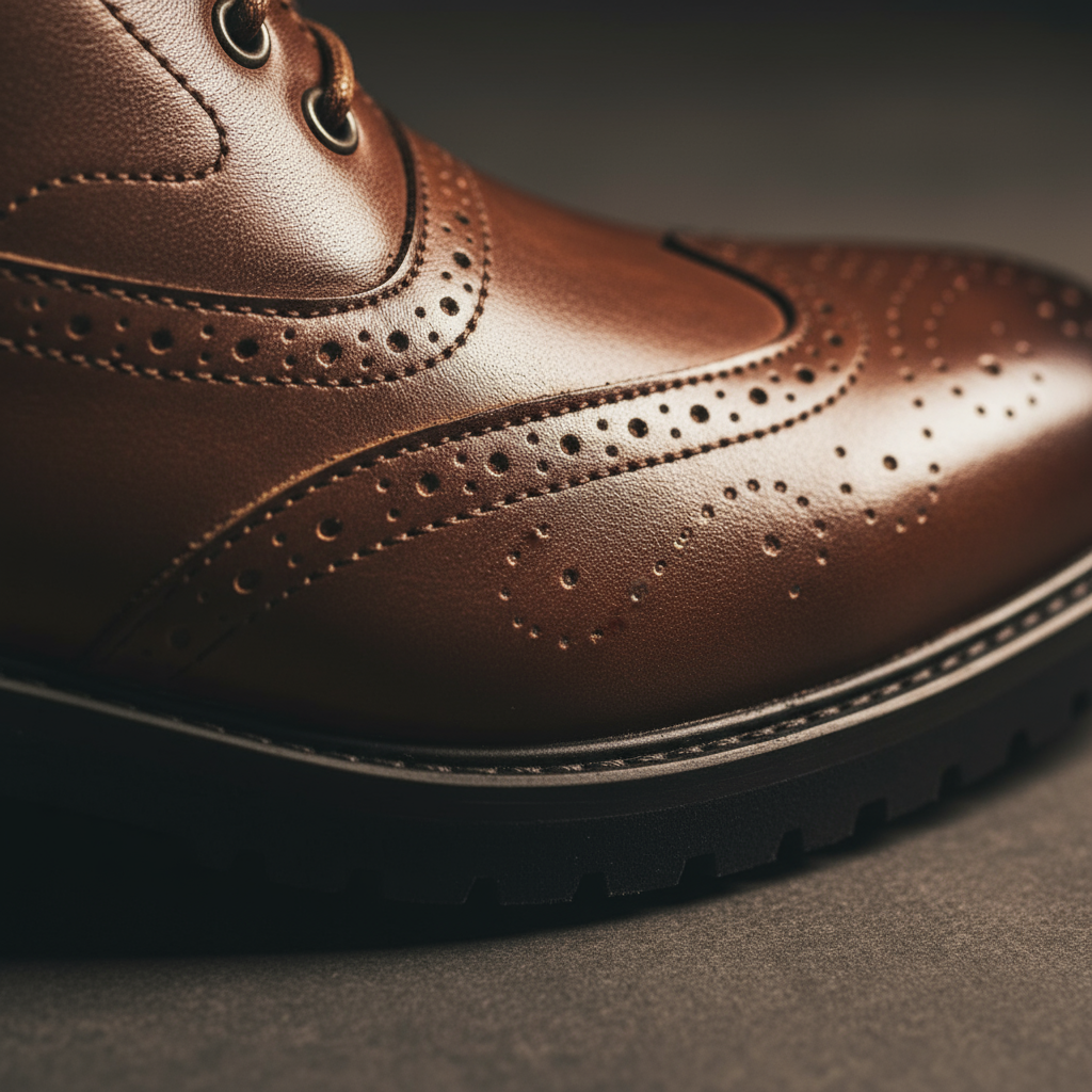 Classic men's ankle boots featuring rich brown full-grain leather, suitable for various occasions.