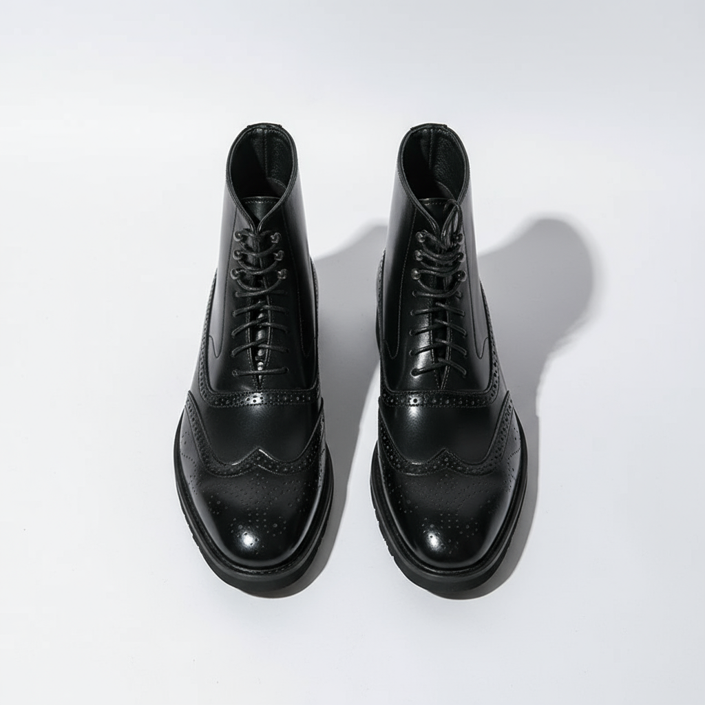 High-quality men's brogue ankle boots, handcrafted from full-grain leather for lasting wear and style.