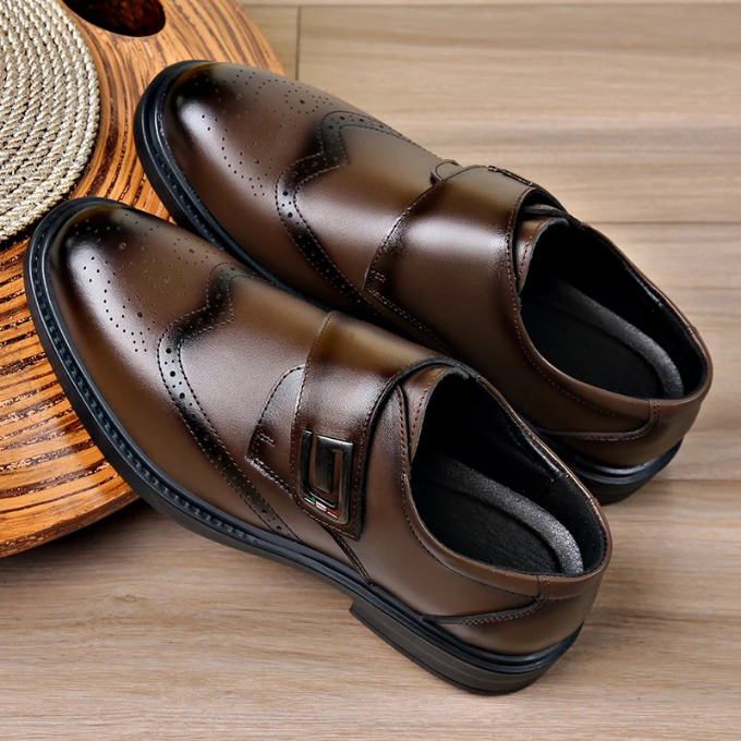 Side profile of men's black leather oxford dress shoes, an elegant gentleman's formal footwear