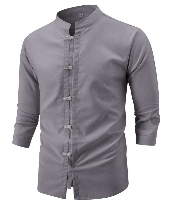 Everyday men's short-sleeve casual shirt, Classic Fusion style, comfortable button-up polo for summer.