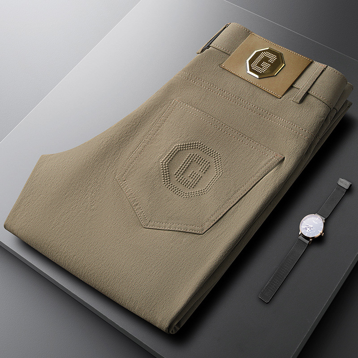 Stylish men's gentry trousers, made from brushed cotton for a comfortable tailored fit.