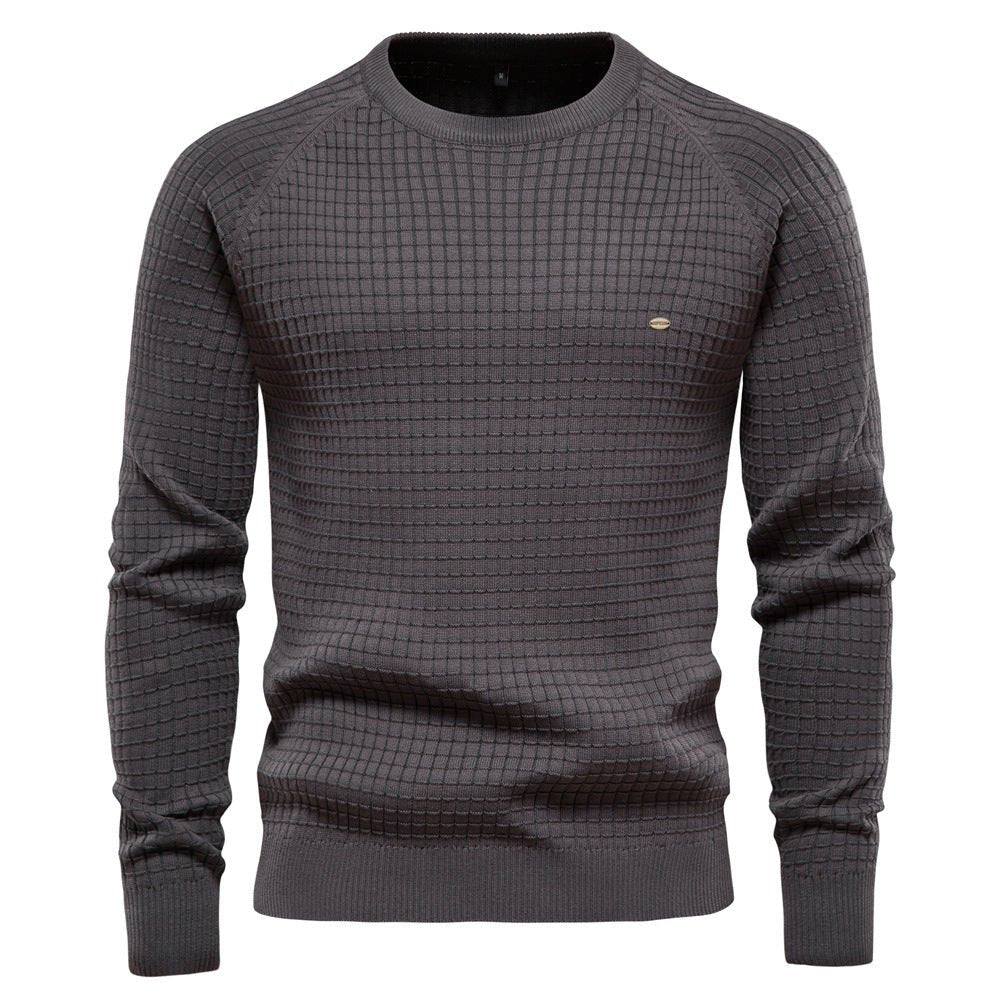 Comfortable men's knitted crewneck sweater, a timeless piece for any man's winter apparel collection.