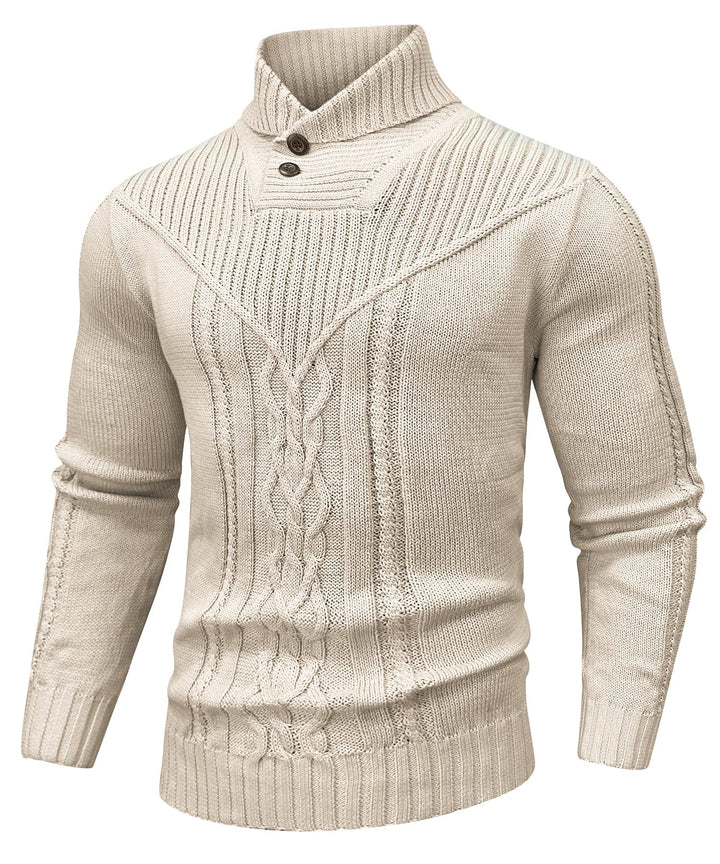 Men's classic knit pullover sweater in navy, ideal for fall fashion and winter wear, made of polyester