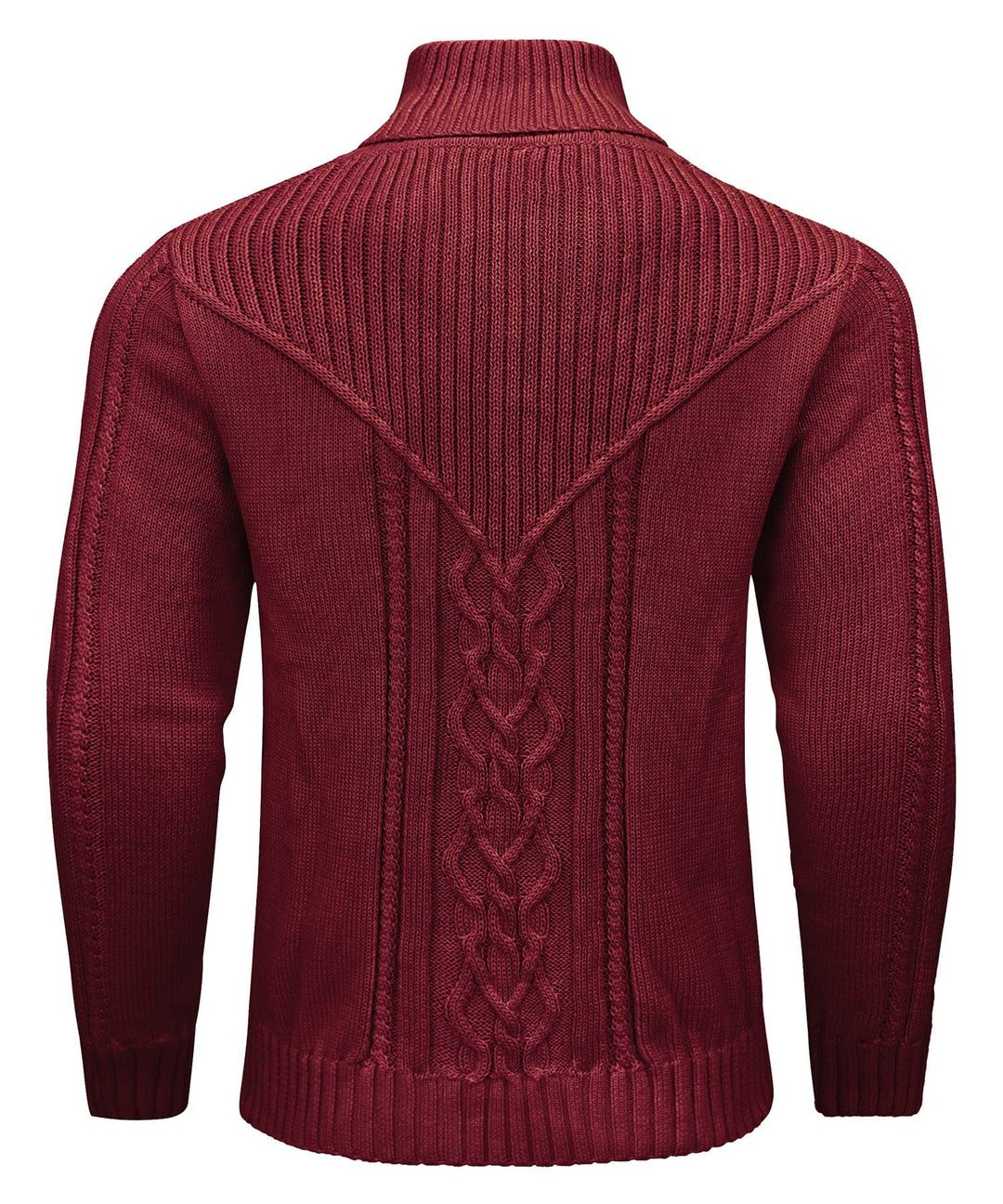 Detail of the ribbed hem and cuffs on a men's classic knit pullover sweater, long sleeve