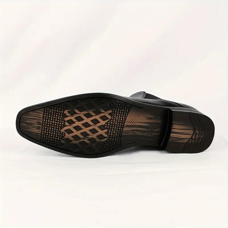 Side profile of men's durable leather Chelsea boots, ideal for smart and casual outfits