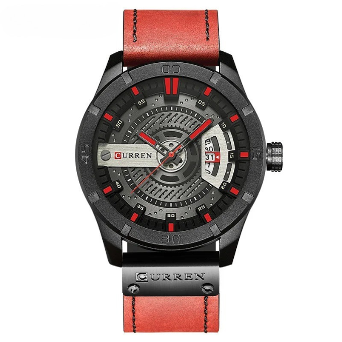 Men's dress watch: timeless design with a smooth leather strap, perfect for any occasion.