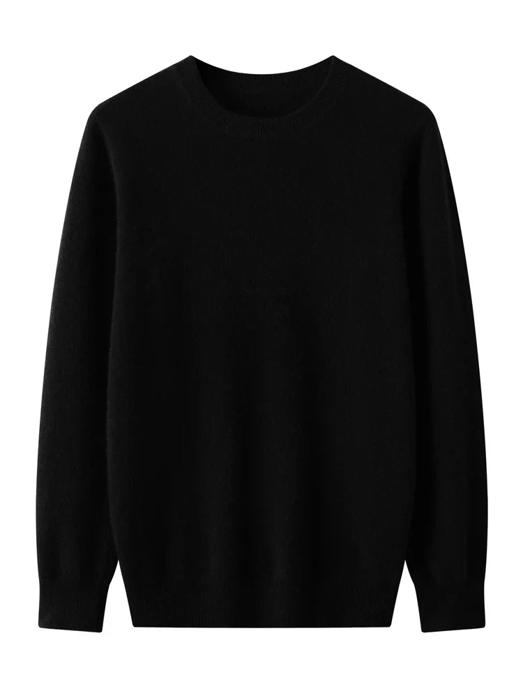 Merino wool knitwear for men: a crew neck sweater offering superior softness and temperature regulation.