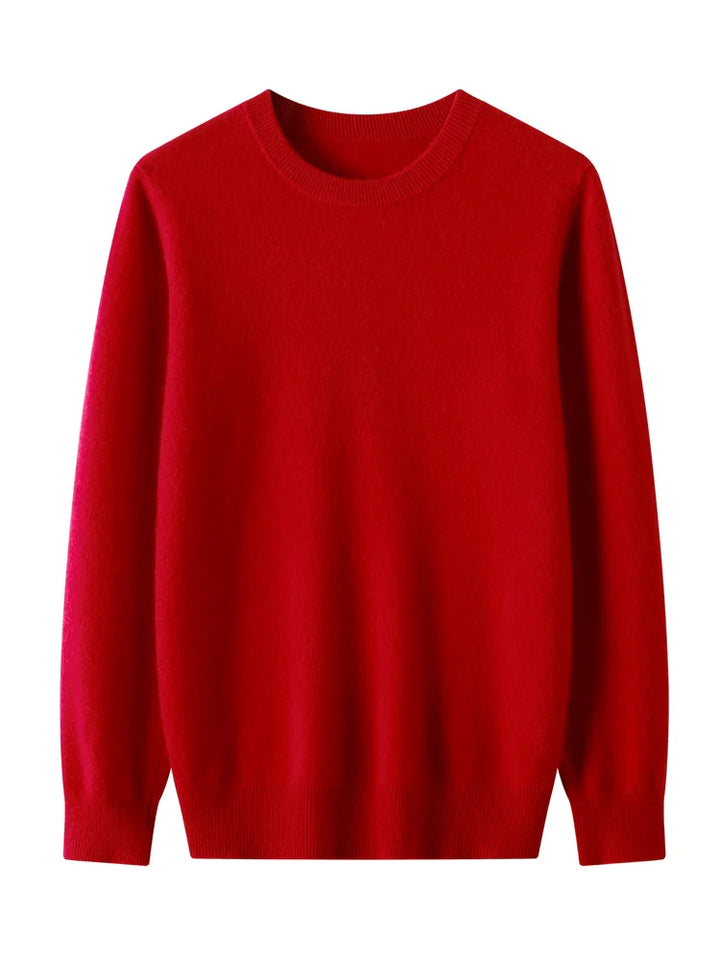 Versatile men's merino wool crew neck sweater, ideal for layering or wearing alone, soft and breathable.