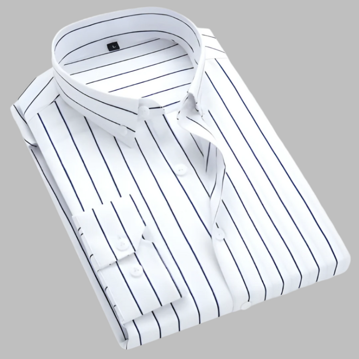 Men's classic plaid button-down long-sleeve shirt in blue and red for casual everyday style.