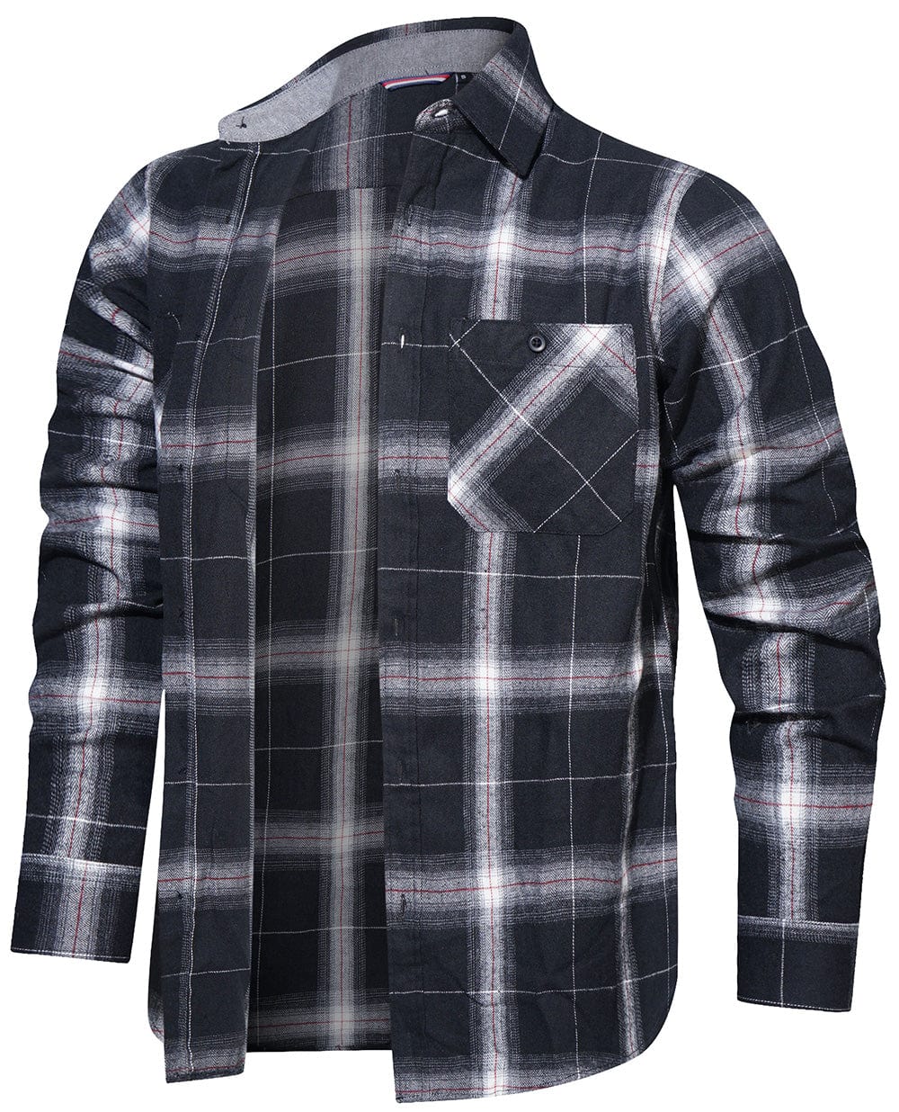 Flannel men's top, green and navy plaid pattern, ideal for casual outings and winter style