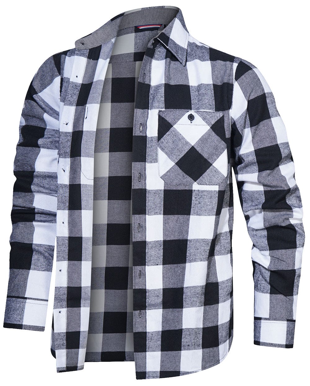 Men's long sleeve cotton blend plaid shirt, designed for comfort and classic fall fashion
