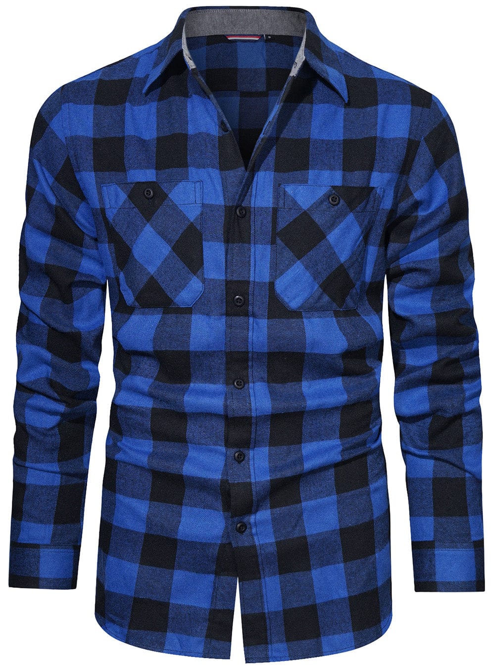 Cotton blend men's plaid shirt with button-down collar, versatile for everyday casual wear