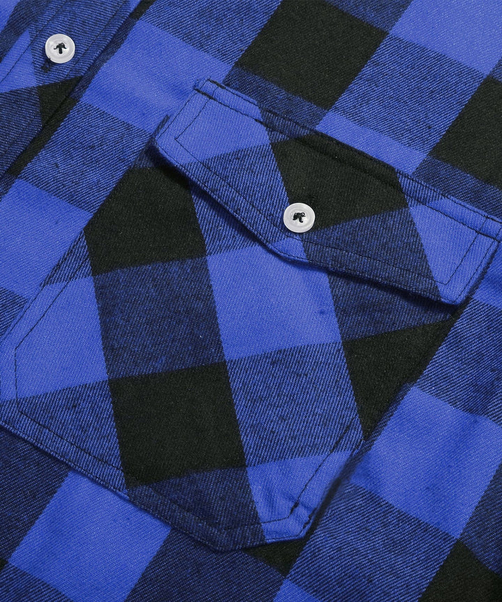 Classic men's long sleeve plaid flannel shirt in earthy tones, perfect for outdoor wear