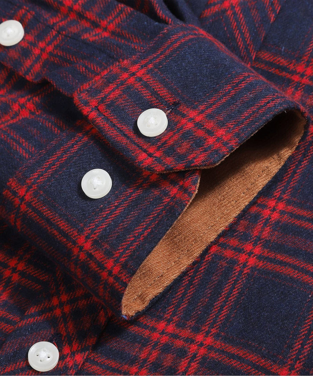Men's apparel: Black and dark blue plaid flannel shirt, simple and classic design