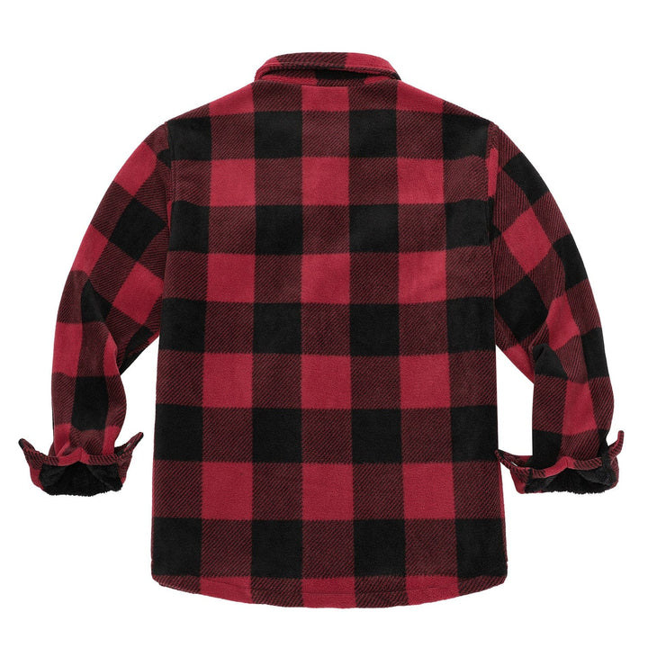Rugged men's gray plaid flannel-lined jacket, providing warmth without bulk. #outerwear