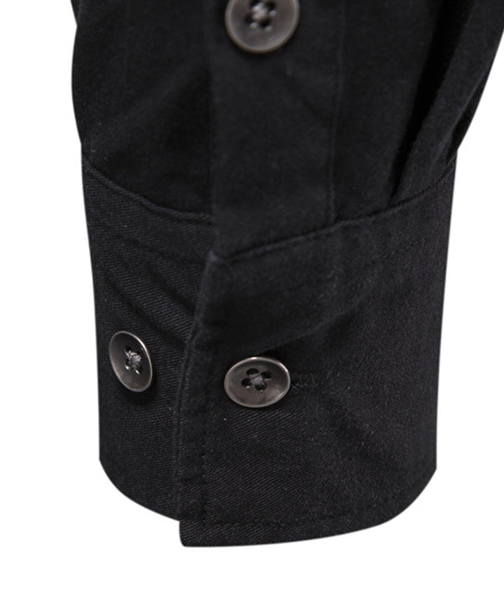 Folded men's short sleeve casual shirt, demonstrating the quality of the cotton blend fabric.