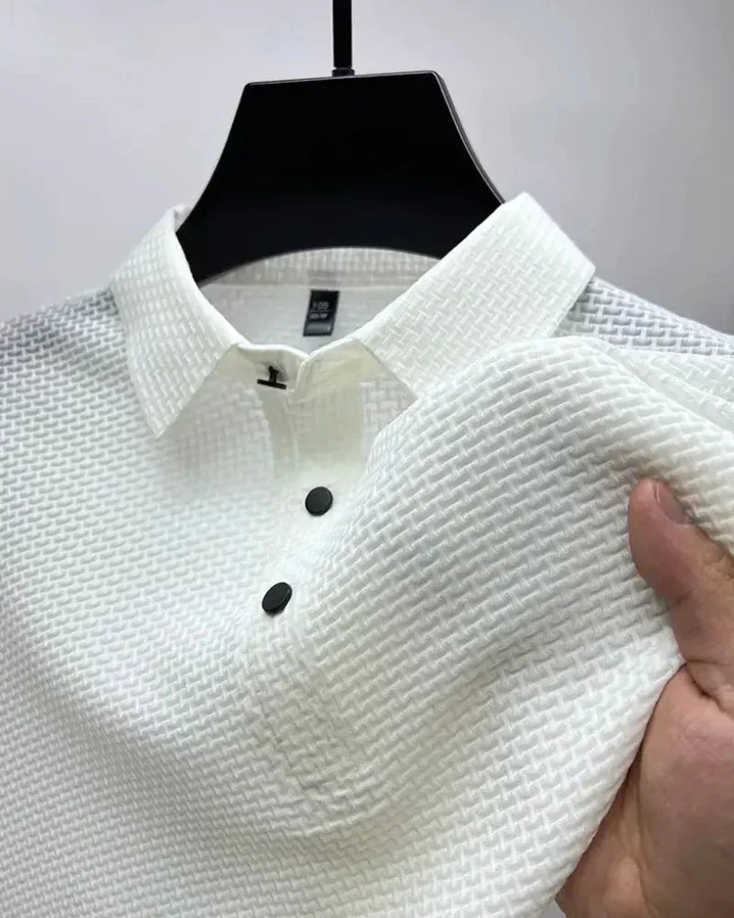 Elegant men's classic polo shirt. Perfect for casual wear, office, or everyday fashion. Effortless versatile style.