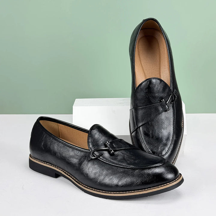 Classic men's brown leather bit loafers, perfect for dress casual and office wear.