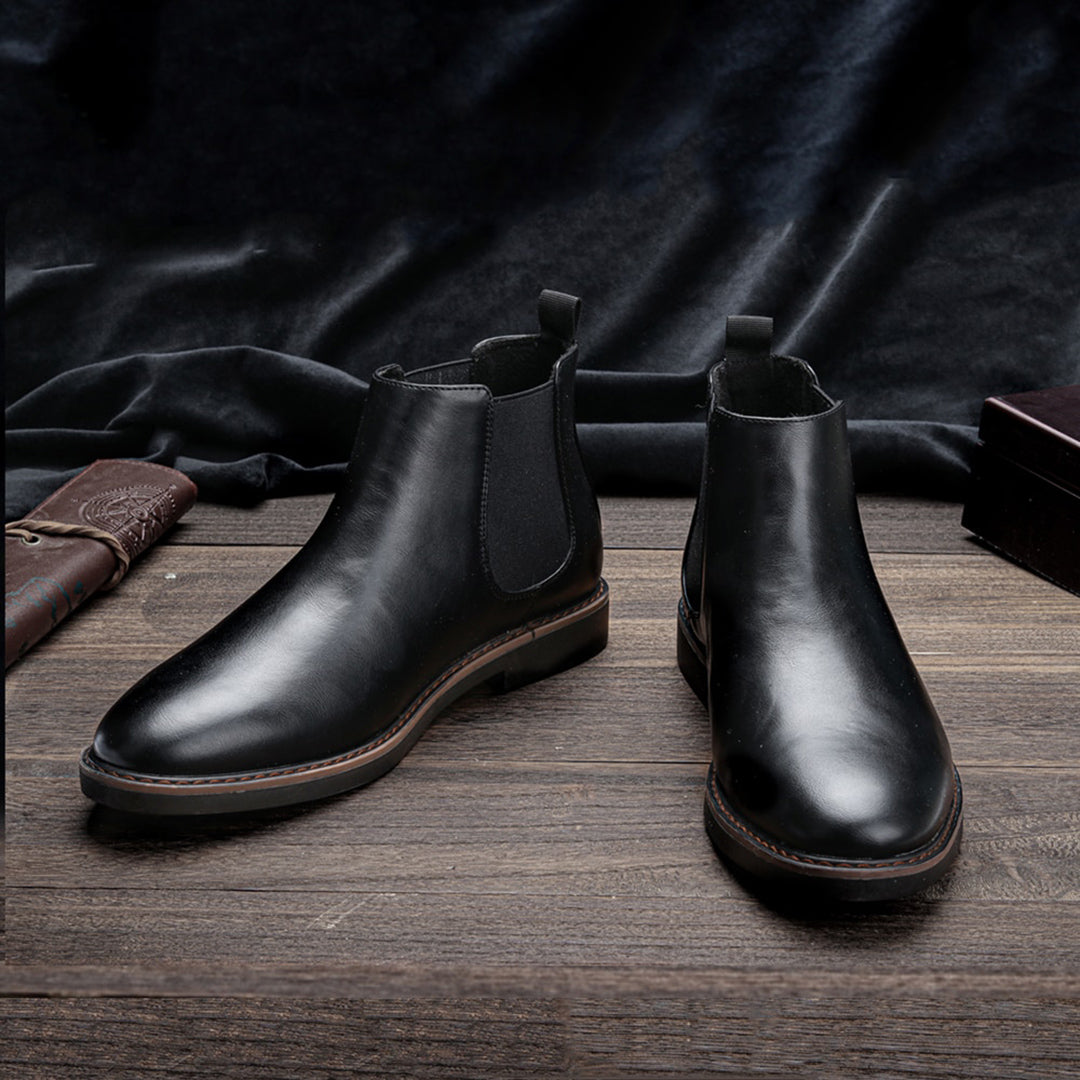 Men's fashion Chelsea Boots, dark blue suede, elegant slip-on design for a refined look