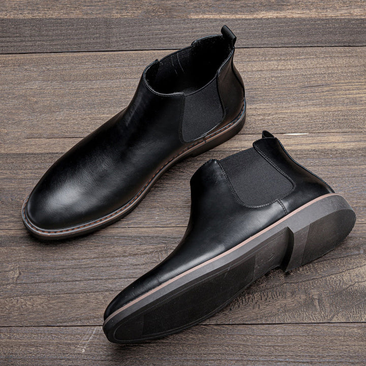 Underside view of Men's Classic Chelsea Boots, showing the durable traction sole for grip