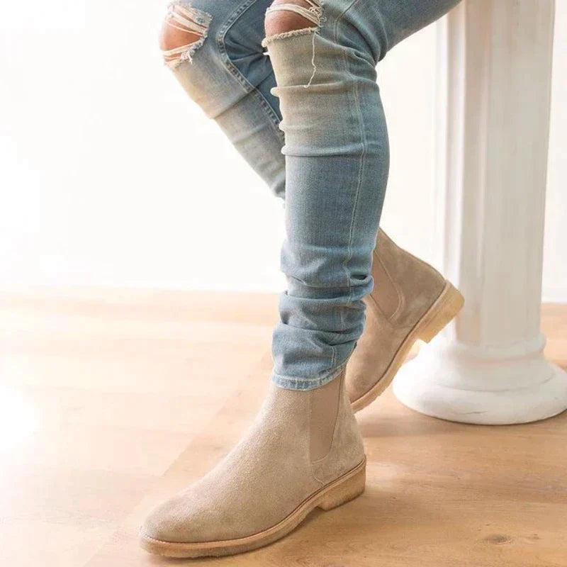 Versatile men's classic slip-on Chelsea boots, comfortable ankle footwear for any occasion.