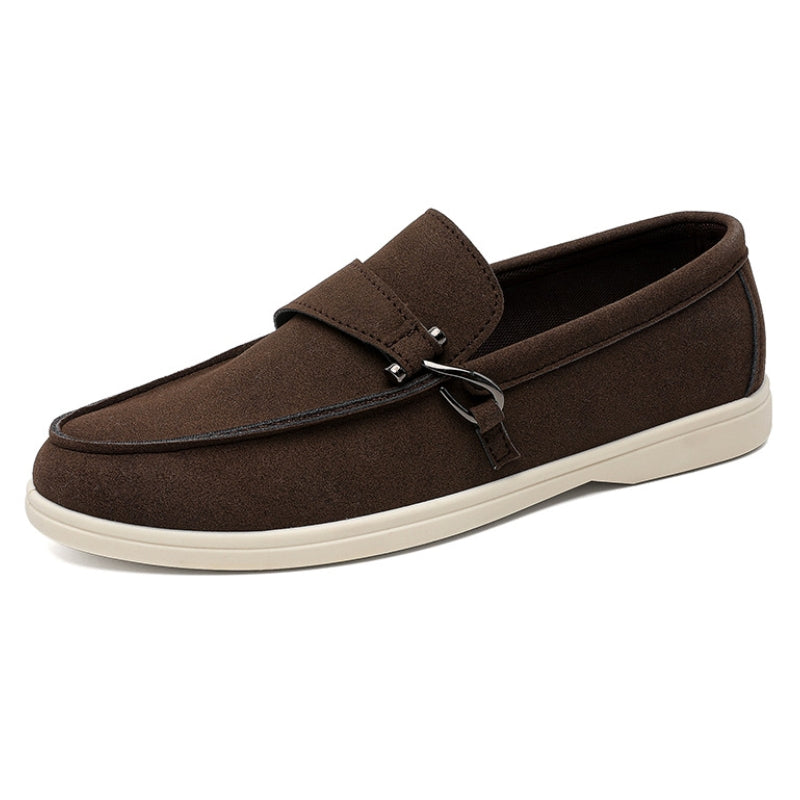 Men's navy blue slip-on loafers, a timeless choice in men's fashion and footwear