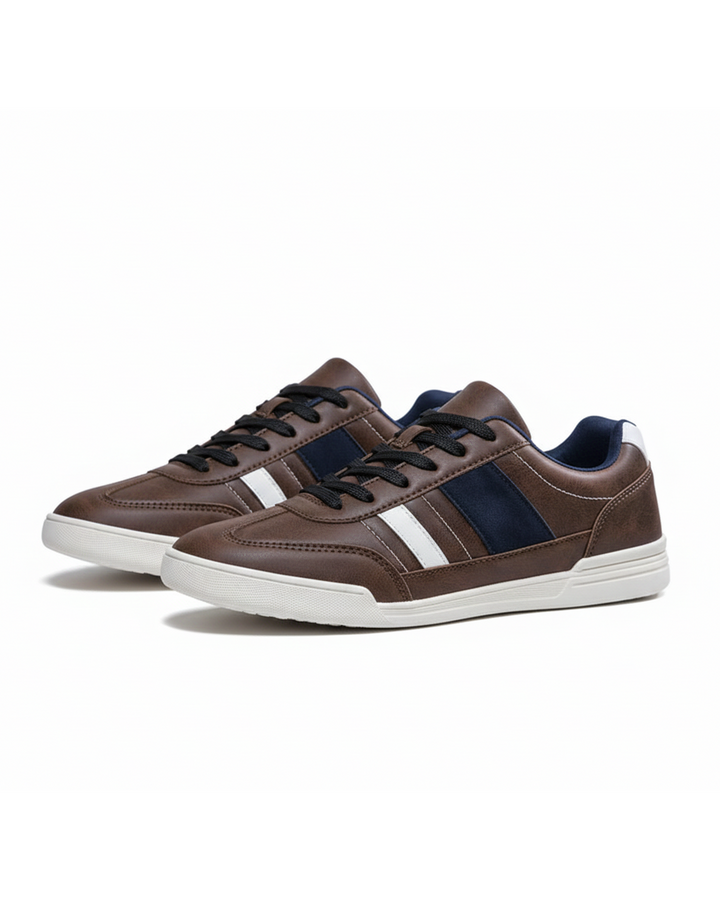 Men's classic urban casual sneakers in brown, perfect for everyday wear, comfortable and stylish.