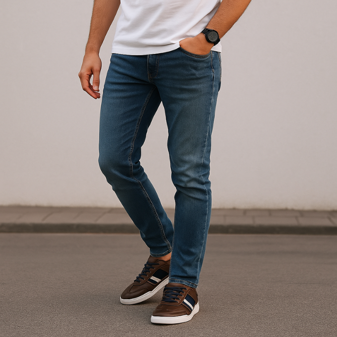 Side view of gray men's urban sneakers, showcasing classic style and ideal for everyday use.